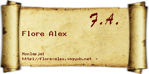 Flore Alex névjegykártya
